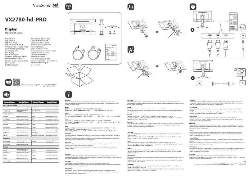 Página 1 del manual Guía de inicio rápido Viewsonic VX2780-hd-PRO