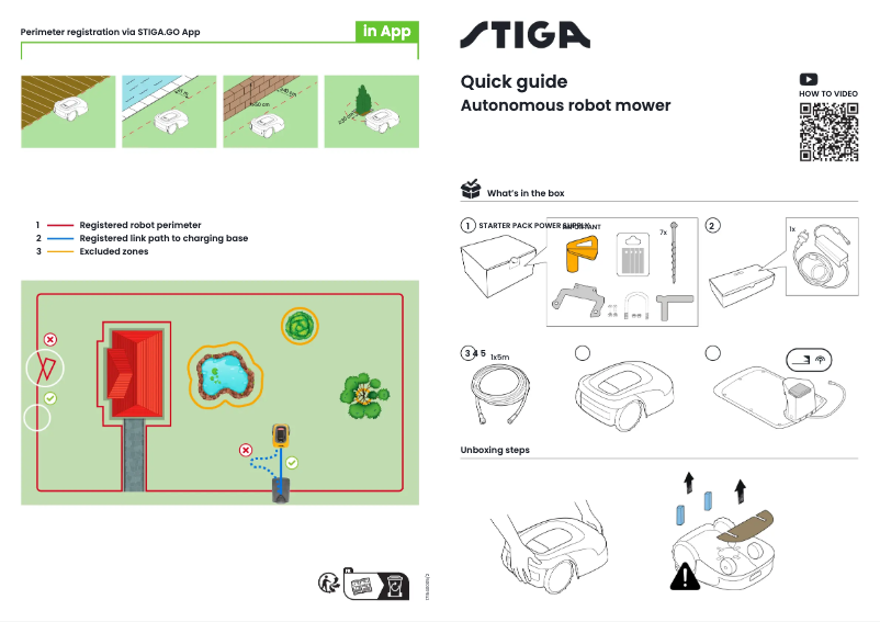 Page 1 de la notice Guide de démarrage rapide Stiga A 500