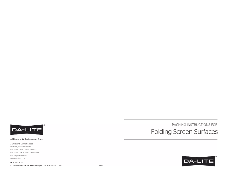 Page n°1 - Manuel utilisateur Da-Lite Fast-Fold Truss 87301