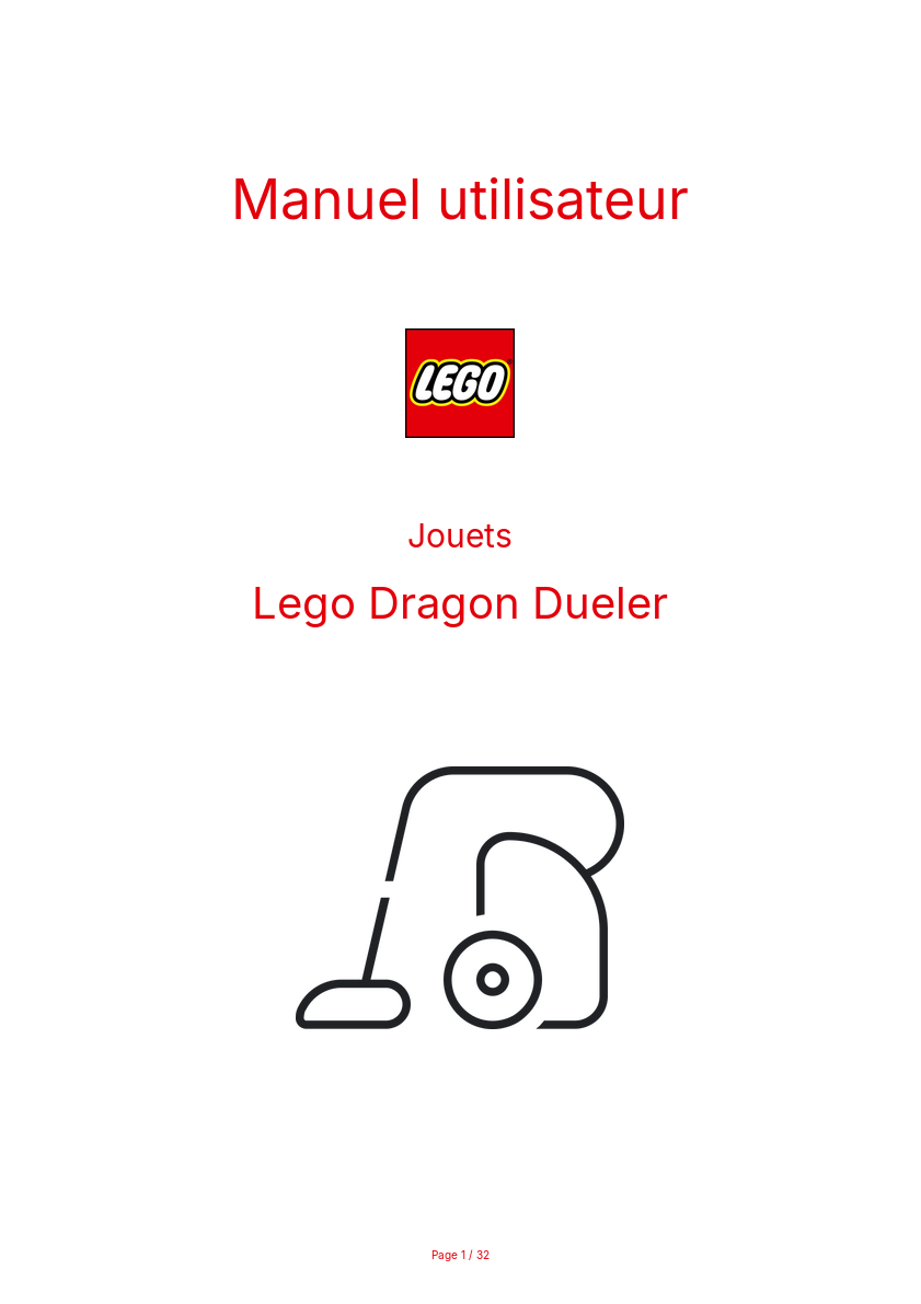 Page n°1 - Manuel utilisateur Lego Dragon Dueler