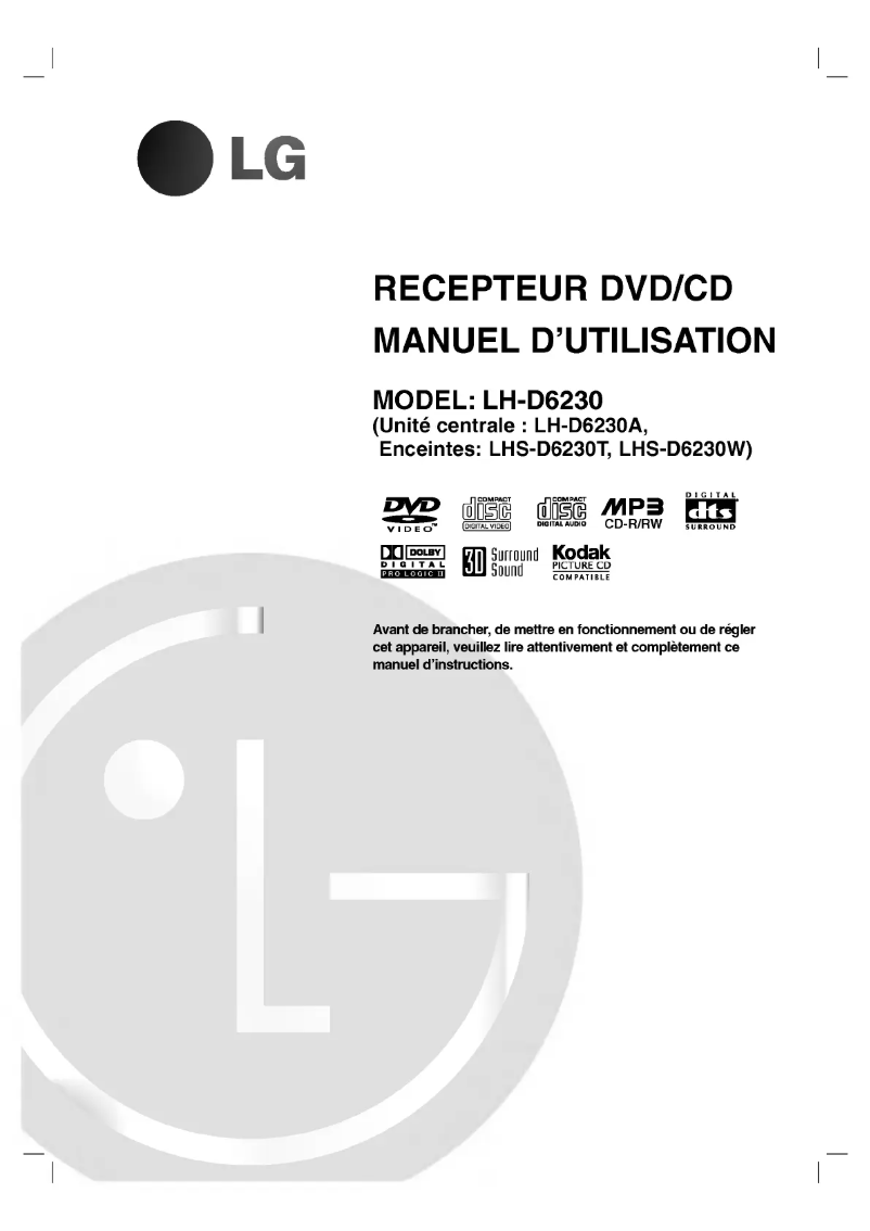 Image de la première page du manuel de l'appareil LH-D6230A