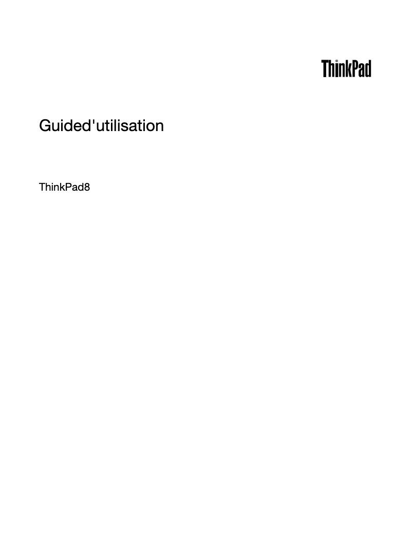 Page 1 de la notice Manuel utilisateur Lenovo ThinkPad Tablet 8