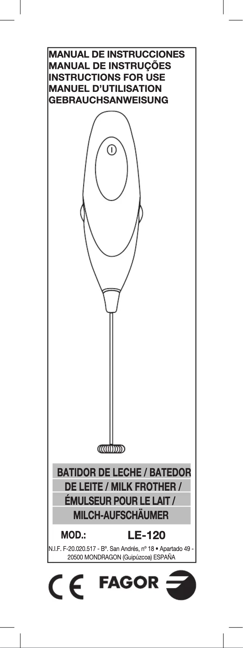 Página 1 del manual Manual de usuario Fagor LE-120