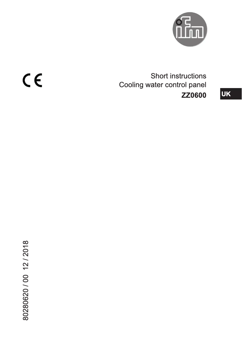 Page 1 de la notice Manuel utilisateur IFM ZZ0600
