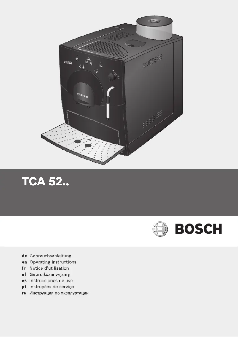 Page 1 de la notice Manuel utilisateur Bosch Benvenuto Classic TCA5202