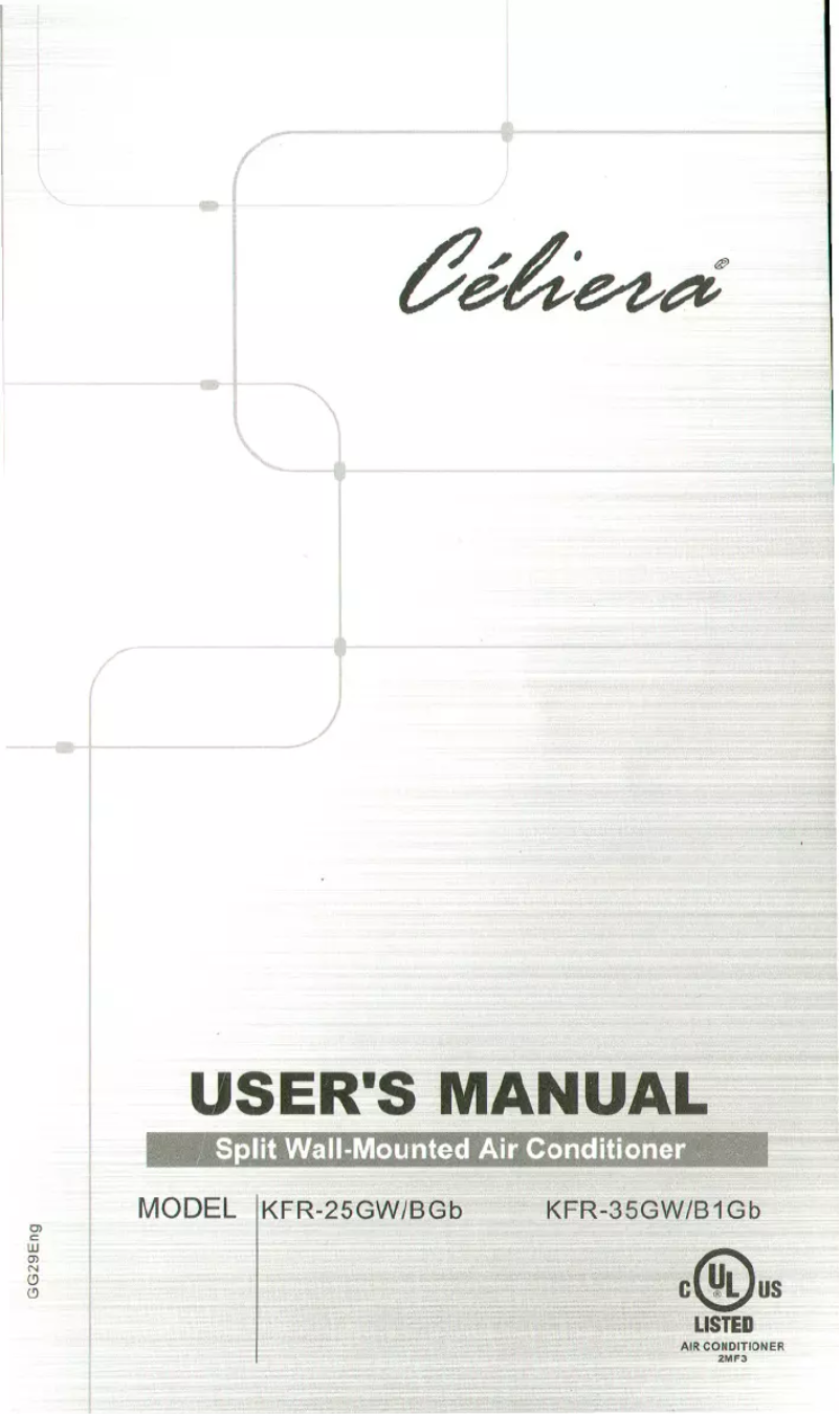 Página 1 del manual Manual de usuario Celiera KFR-25GW