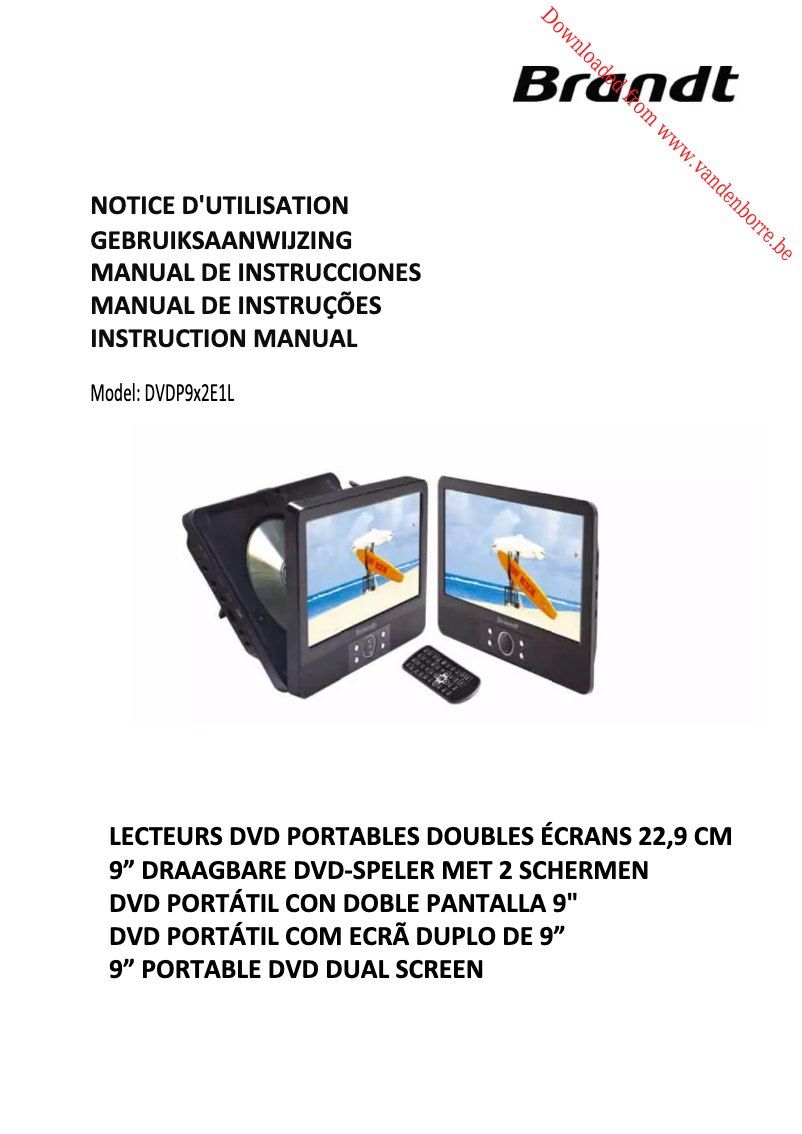 Image de la première page du manuel de l'appareil DVDP9X2E1L