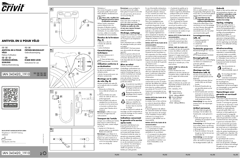 Image de la première page du manuel de l'appareil IAN 343420