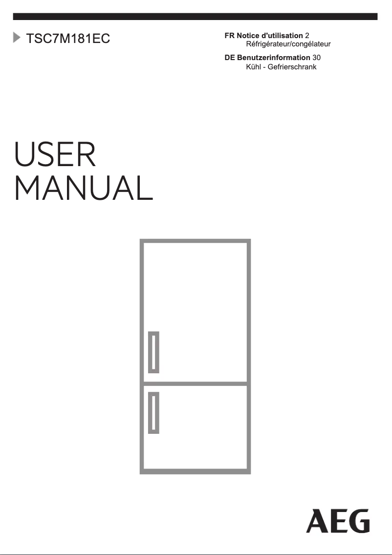 Page n°1 - Manuel utilisateur AEG TSC7M181EC