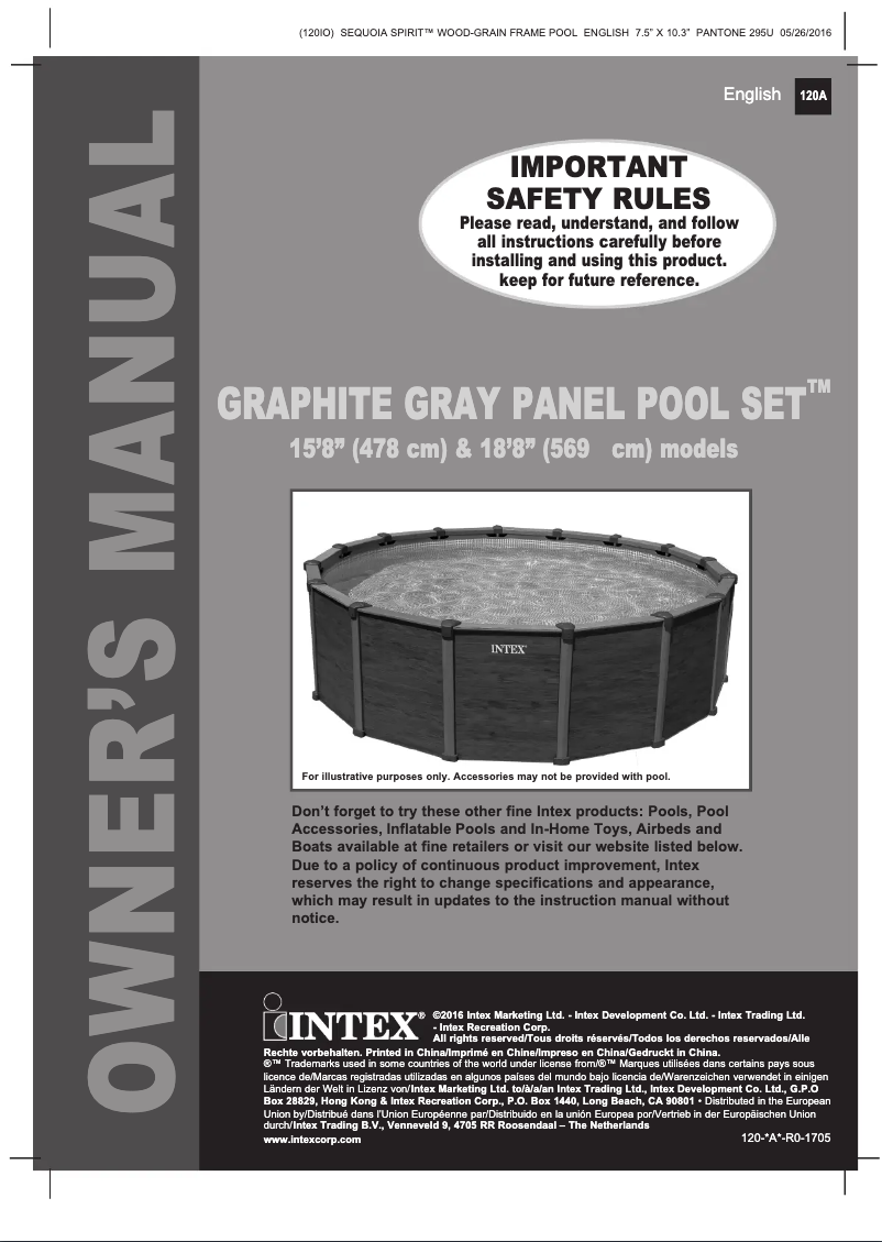 Page n°1 - Manuel utilisateur Intex Graphite Panel