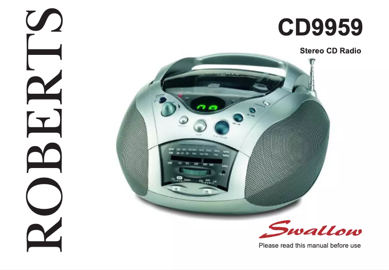 Image de la première page du manuel de l'appareil Swallow CD9959