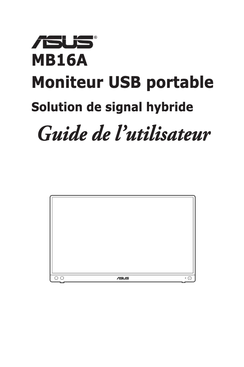 Page 1 de la notice Manuel utilisateur Asus ZenScreen MB16ACV