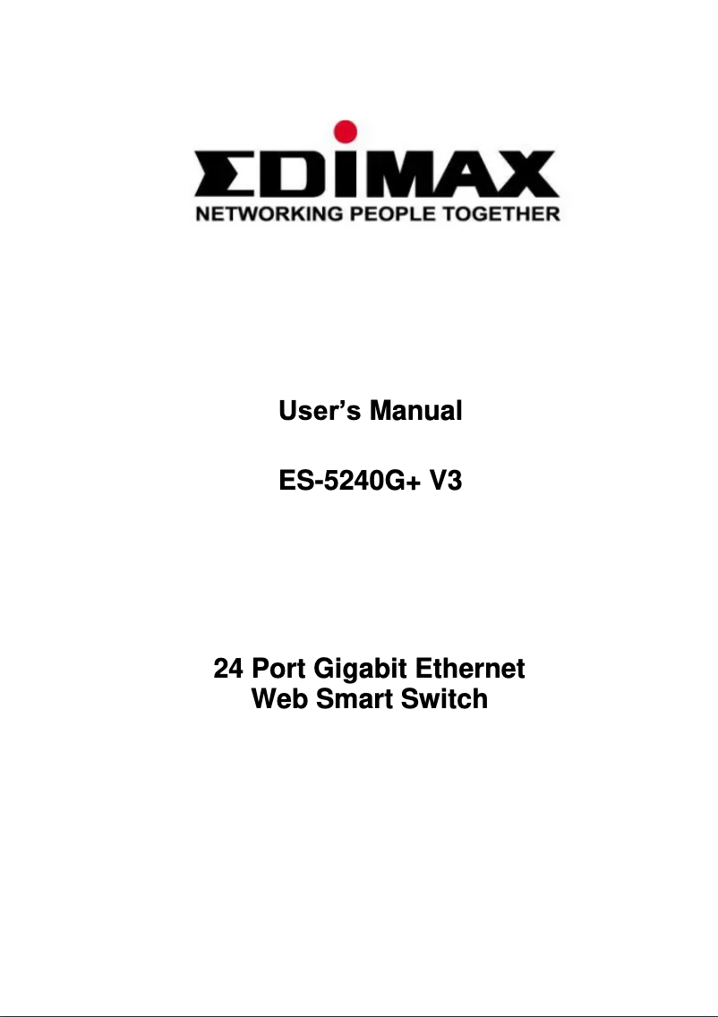Page n°1 - Manuel utilisateur Edimax ES-5240G+ V3