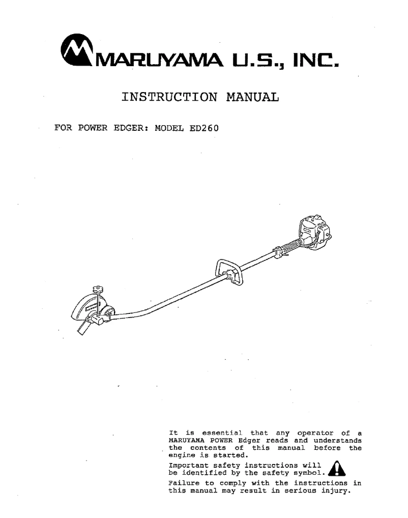 Image de la première page du manuel de l'appareil ED260