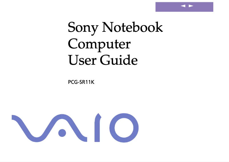 Page 1 de la notice Manuel utilisateur Sony Vaio PCG-SR11K