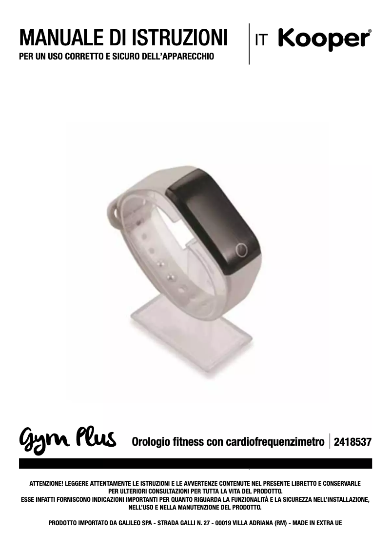 Page 1 de la notice Manuel utilisateur Kooper 2418537