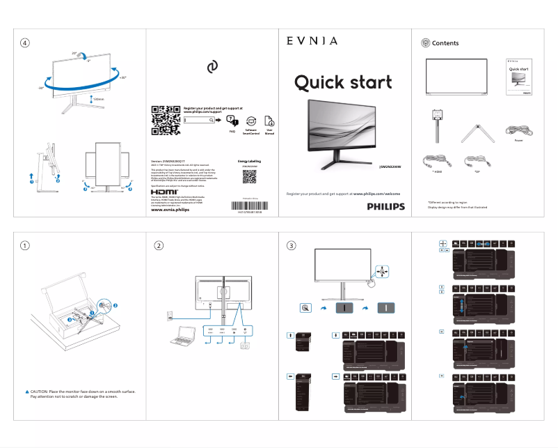 Page n°1 - Guide de démarrage rapide Philips Evnia 25M2N3200W