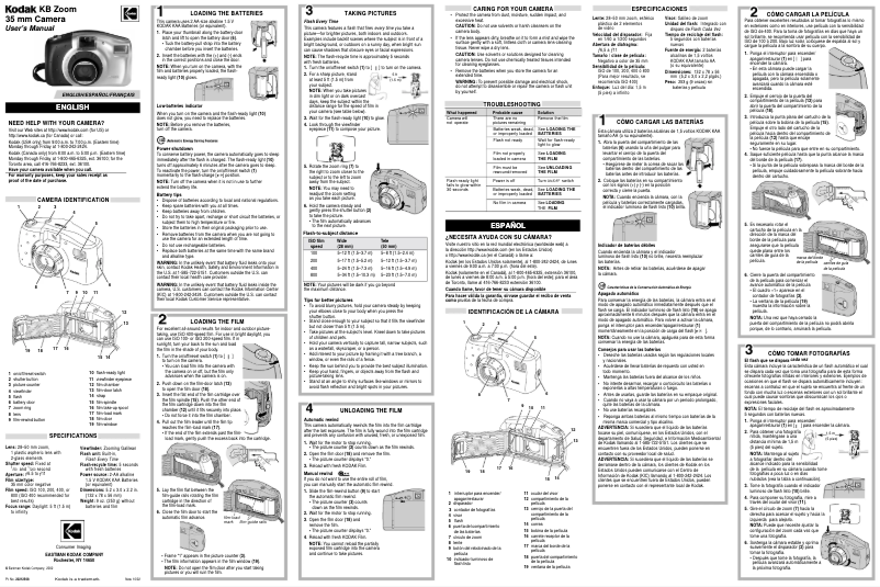 Image de la première page du manuel de l'appareil KB Zoom