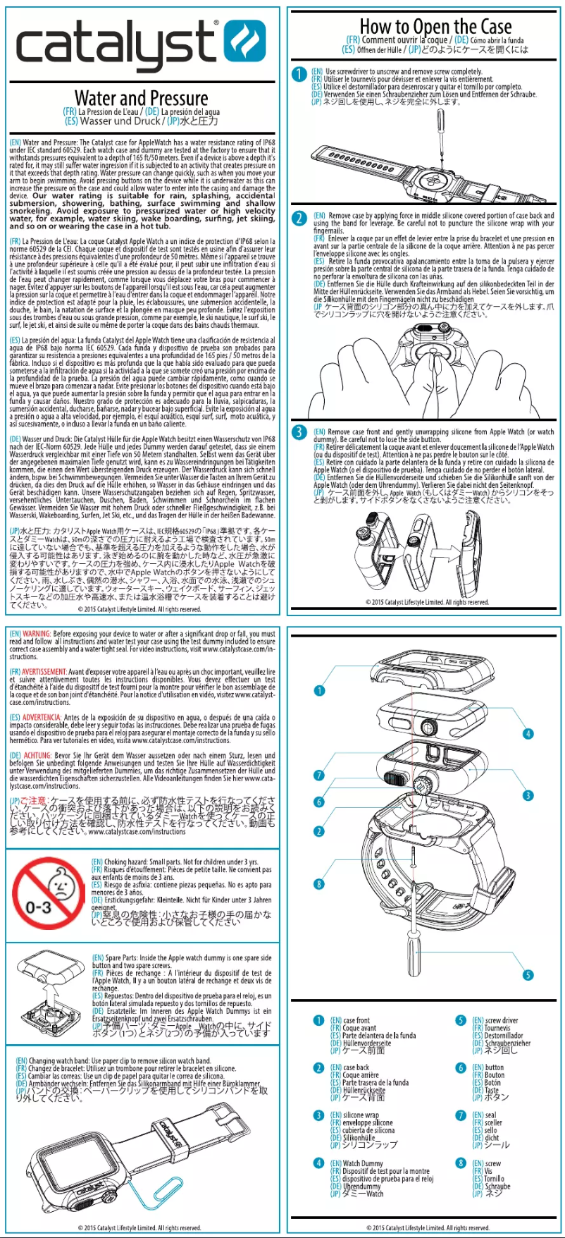 Page 1 de la notice Manuel utilisateur Catalyst Water and Pressure
