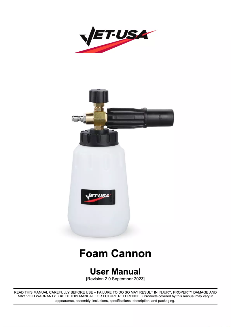 Page 1 de la notice Manuel utilisateur Jet-USA FC-1000