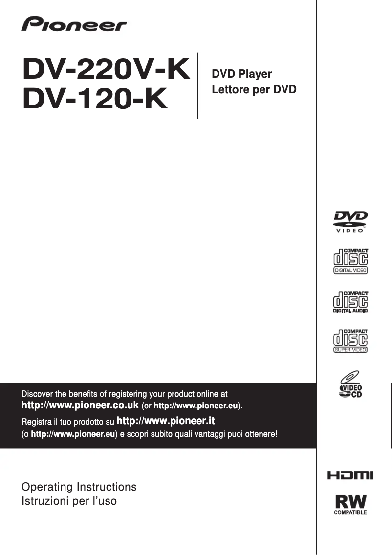 Page n°1 - Manuel utilisateur Pioneer DV-220KV