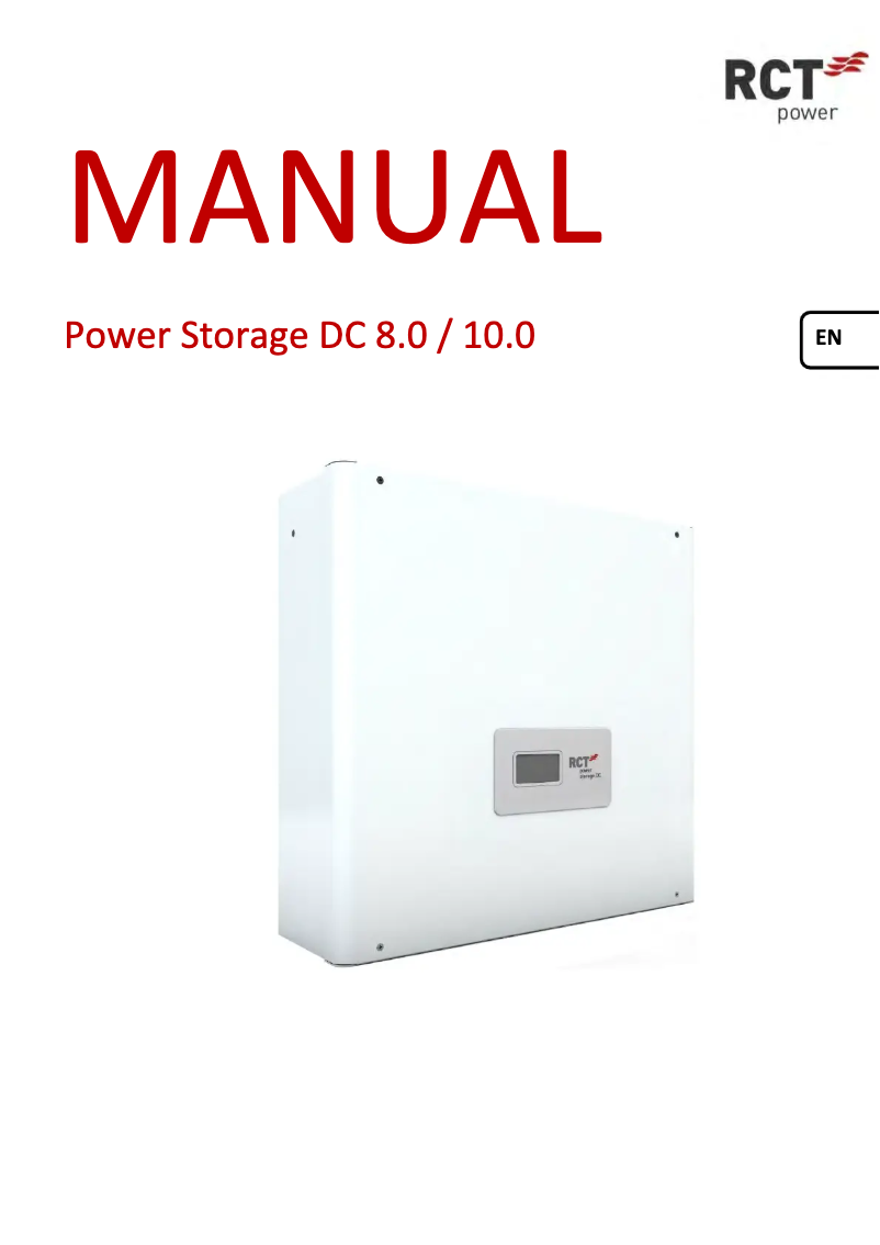 Page n°1 - Manuel utilisateur RCT Power Power Storage DC 10.0