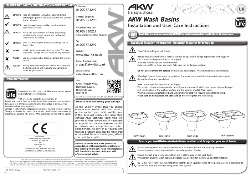 Page n°1 - Manuel utilisateur AKW Ergonomic 23115