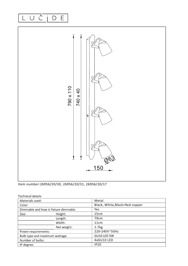 Page n°1 - Manuel utilisateur Lucide Ride 26956/20/31