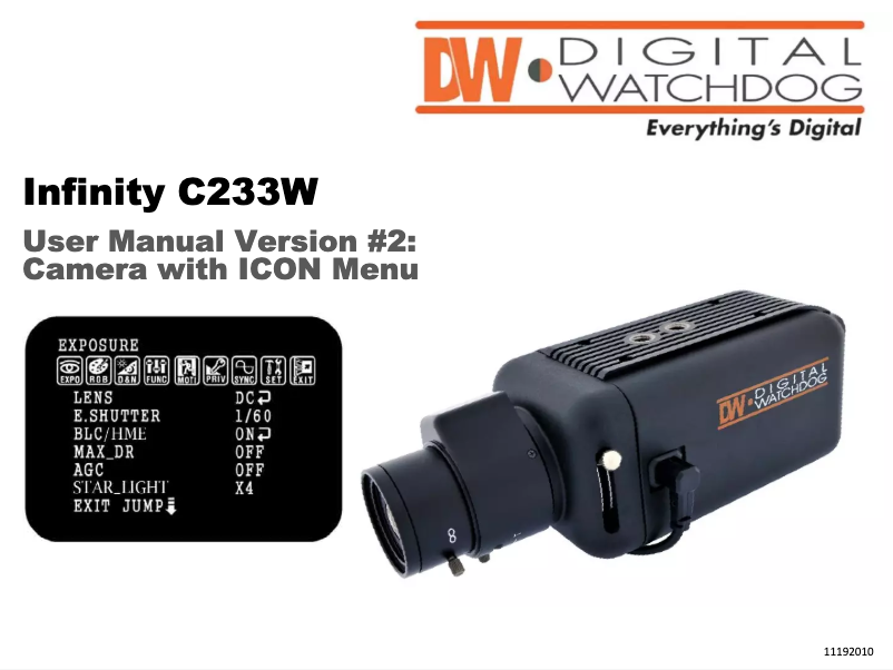 Page n°1 - Manuel utilisateur Digital Watchdog Infinity DSP DWC-C233W