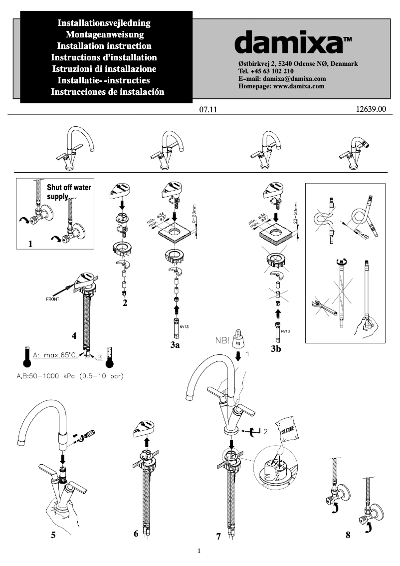 Page 1 de la notice Manuel utilisateur Damixa 1604700