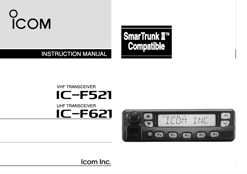 Page n°1 - Manuel utilisateur ICOM IC-F521