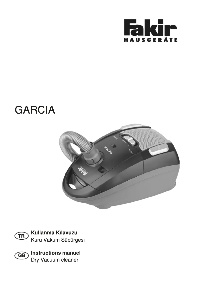 Page 1 de la notice Manuel utilisateur Fakir Garcia