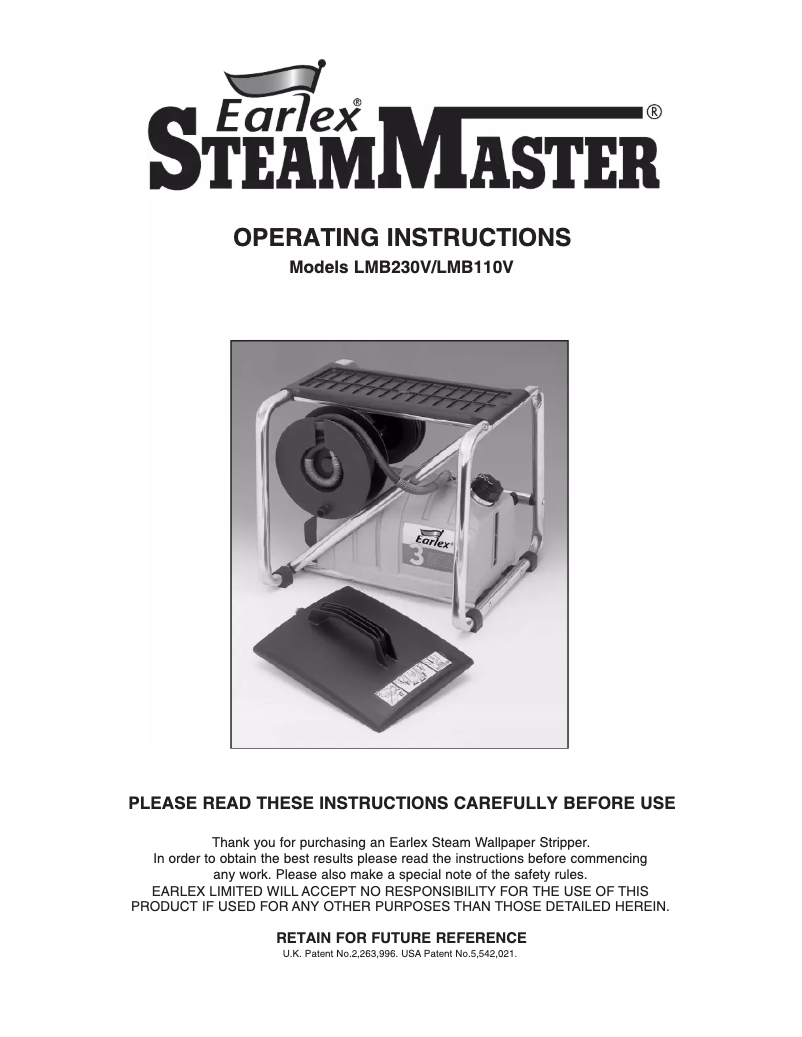 Page n°1 - Manuel utilisateur Earlex LMB230V