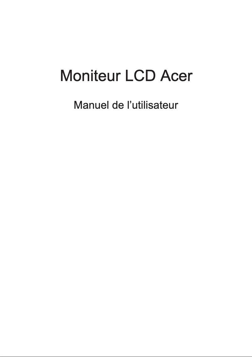 Page 1 de la notice Manuel utilisateur Acer KA222QH