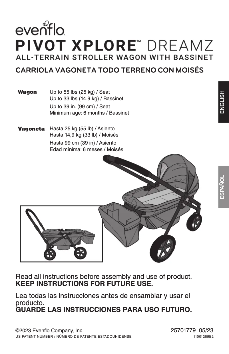 Page 1 de la notice Manuel utilisateur Evenflo Pivot Xplore Dreamz