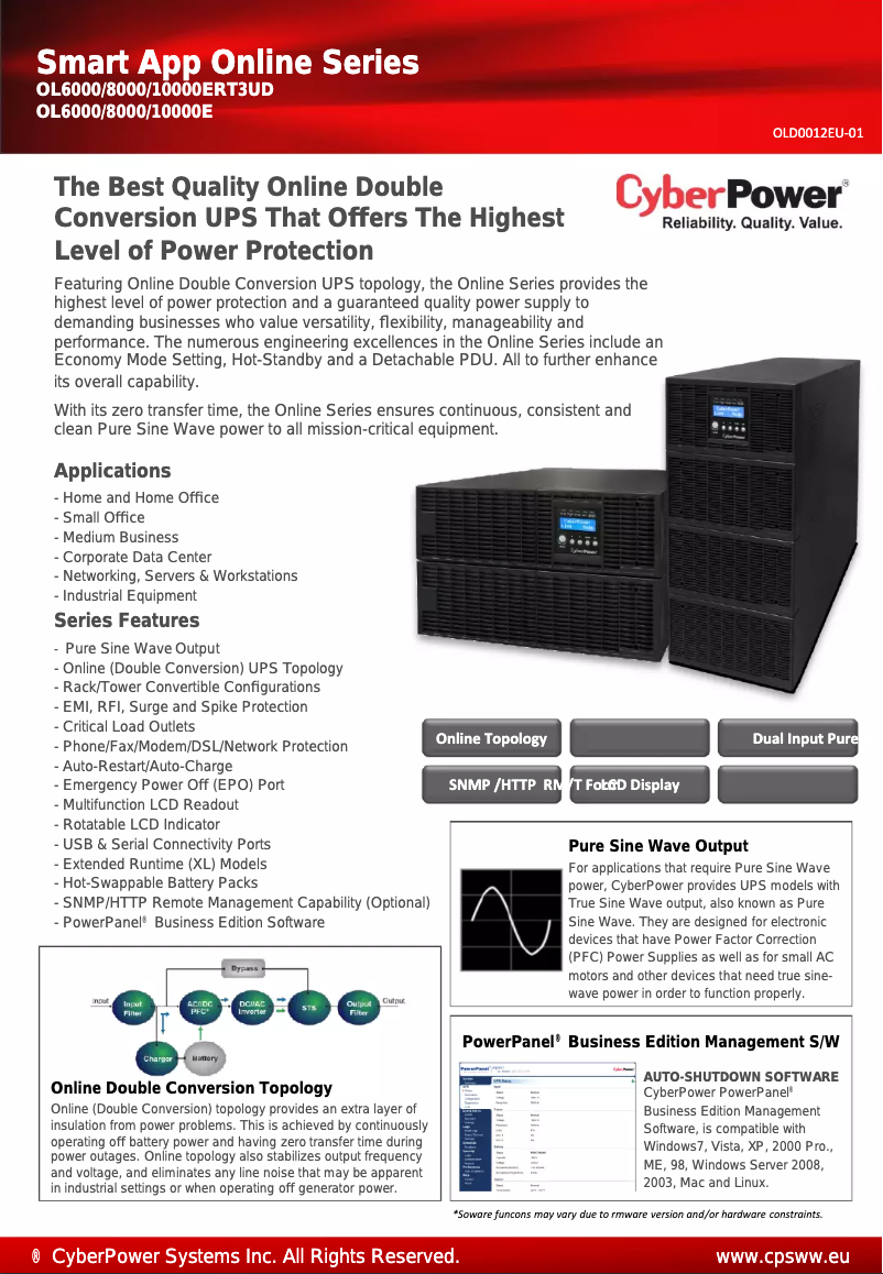 Page n°1 - Manuel utilisateur CyberPower OL6000E