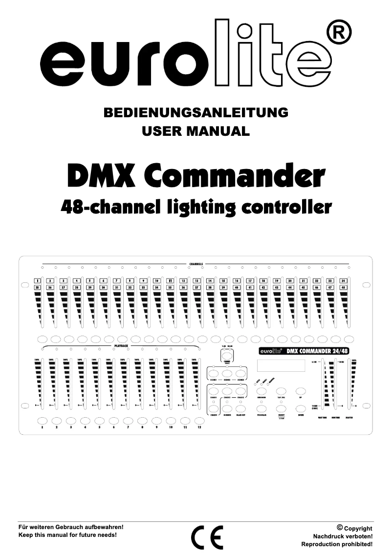 Page 1 de la notice Manuel utilisateur Eurolite DMX Commander 24/48