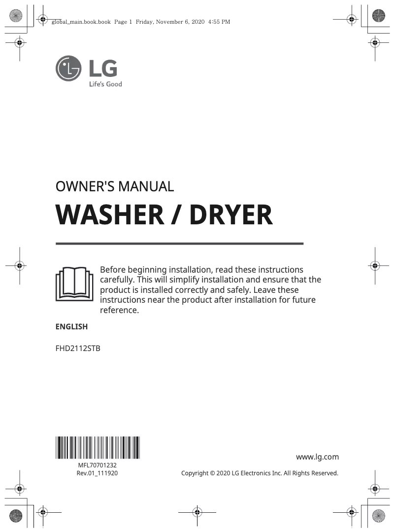 Page n°1 - Manuel utilisateur LG FHD2112STB