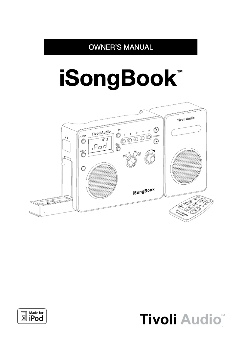 Página 1 del manual Manual de usuario Tivoli Audio iSongBook