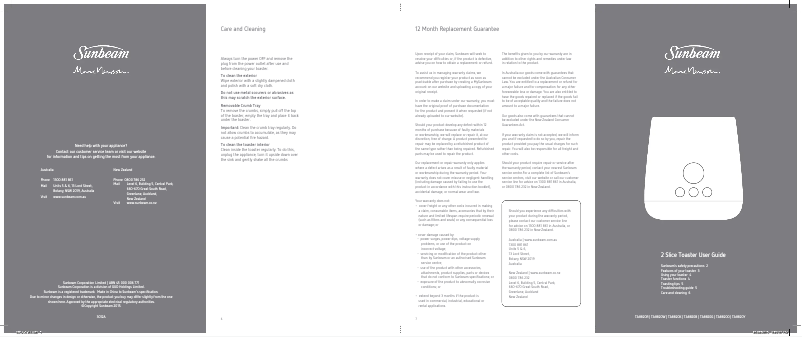 Image de la première page du manuel de l'appareil Marc Newson TA8820