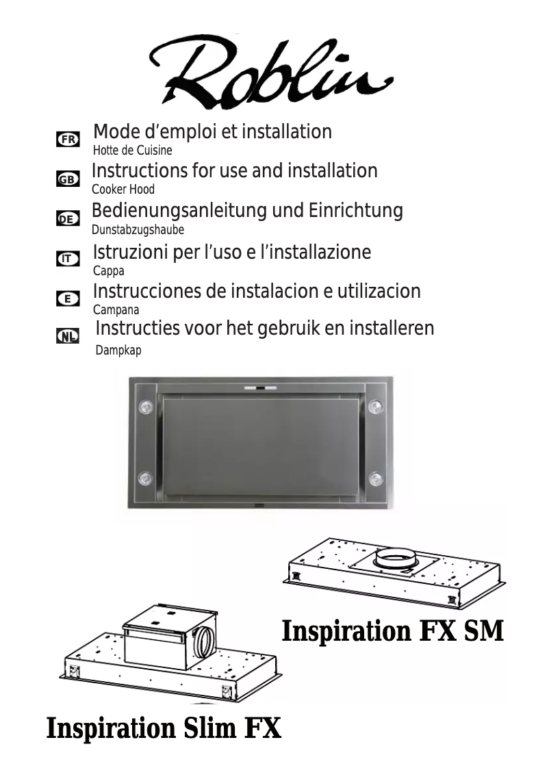 Page n°1 - Manuel utilisateur Roblin Inspiration Slim FX