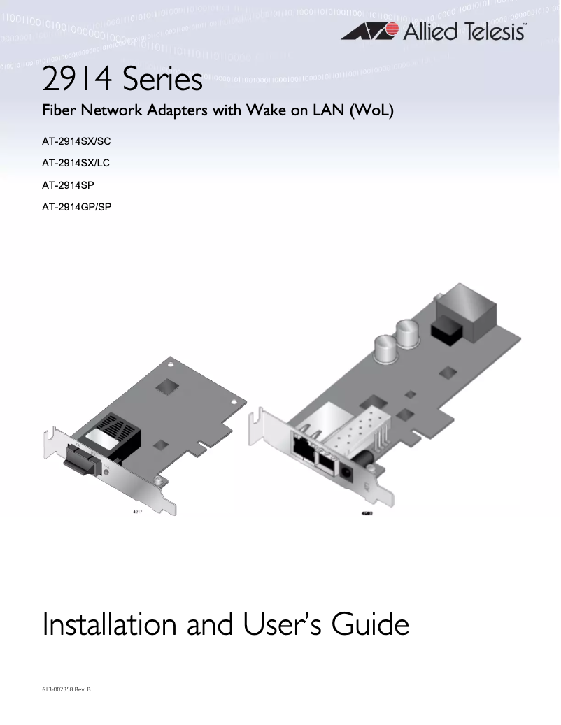 Página 1 del manual Manual de usuario Allied Telesis AT-2914SX/LC-001