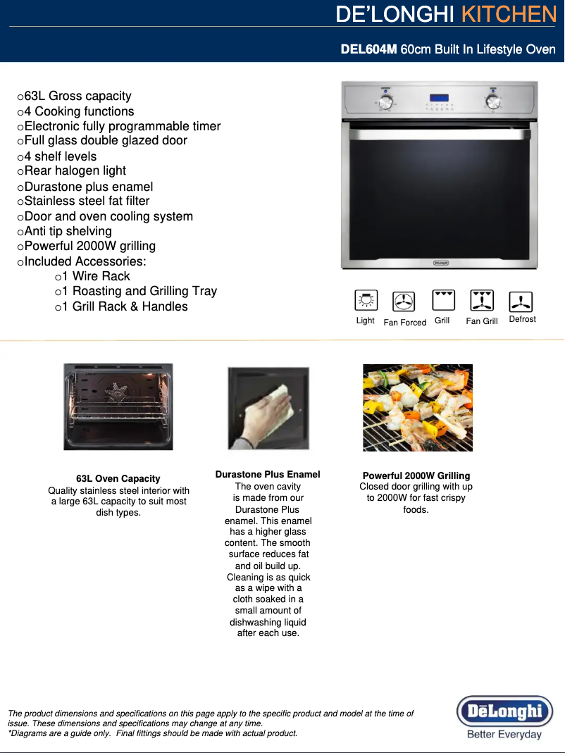 Page n°1 - Fiche technique DeLonghi DEL604M