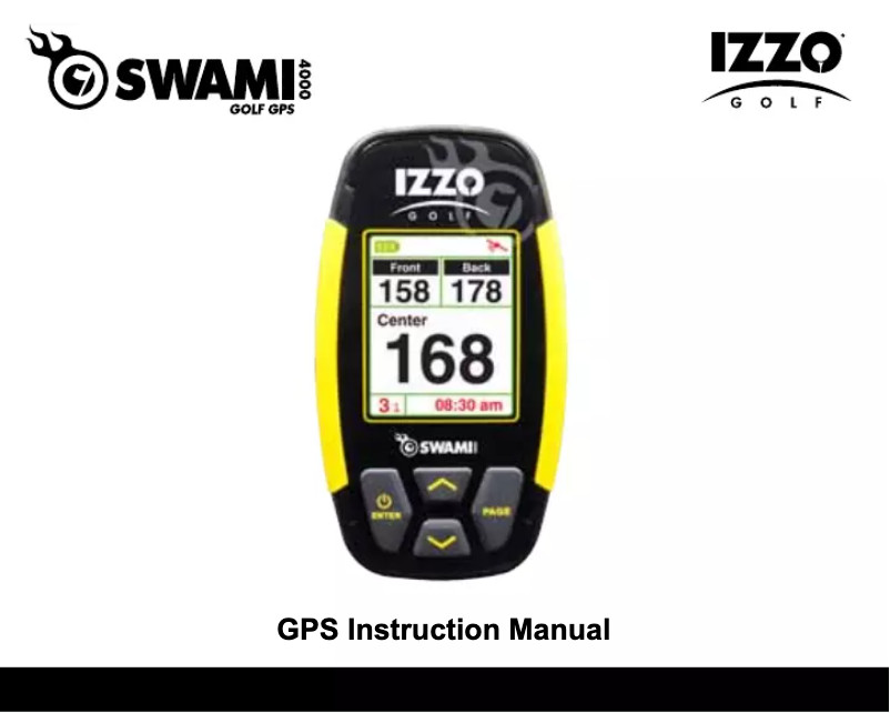 Page n°1 - Manuel utilisateur Izzo Golf Swami 4000 plus GPS Golf
