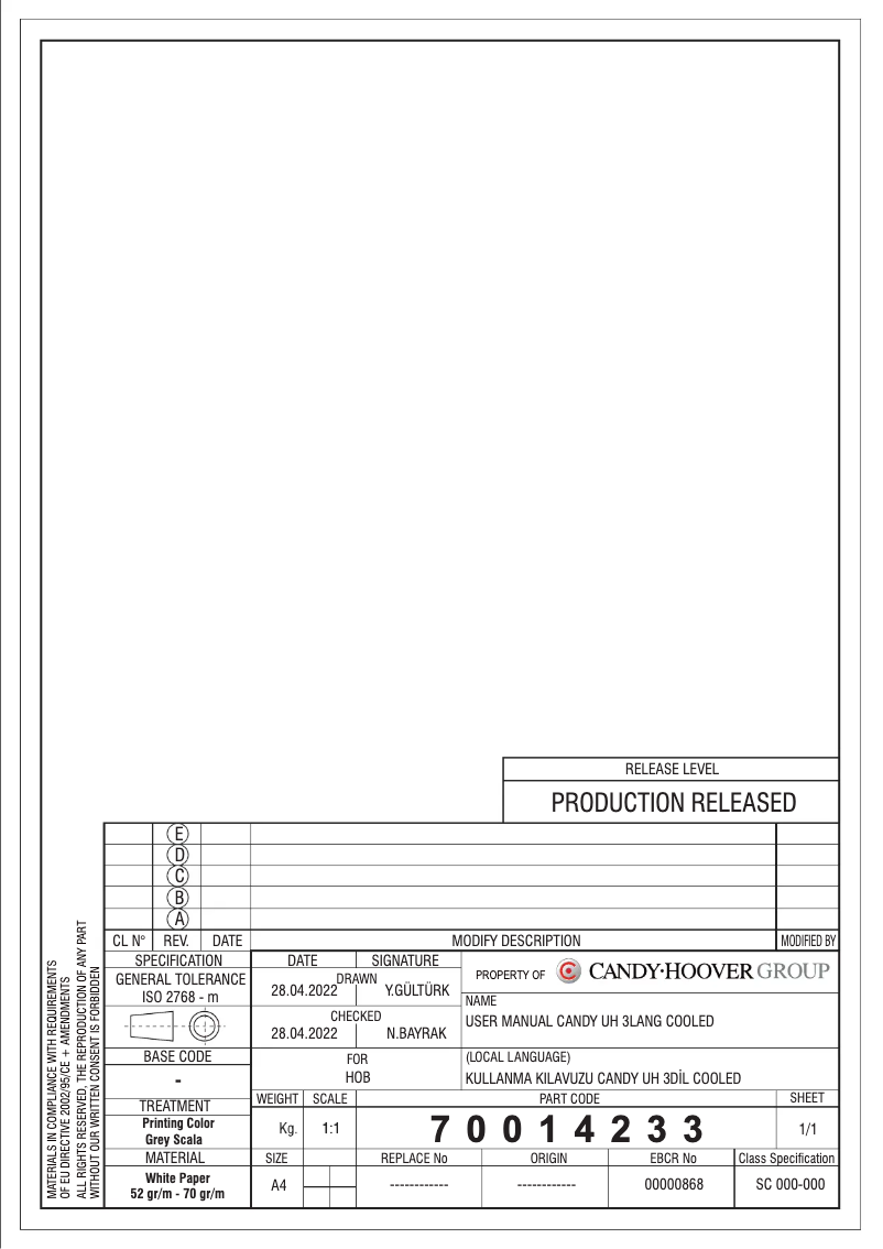 Page 1 de la notice Mode d'emploi Candy CDIH7GWLE4WX