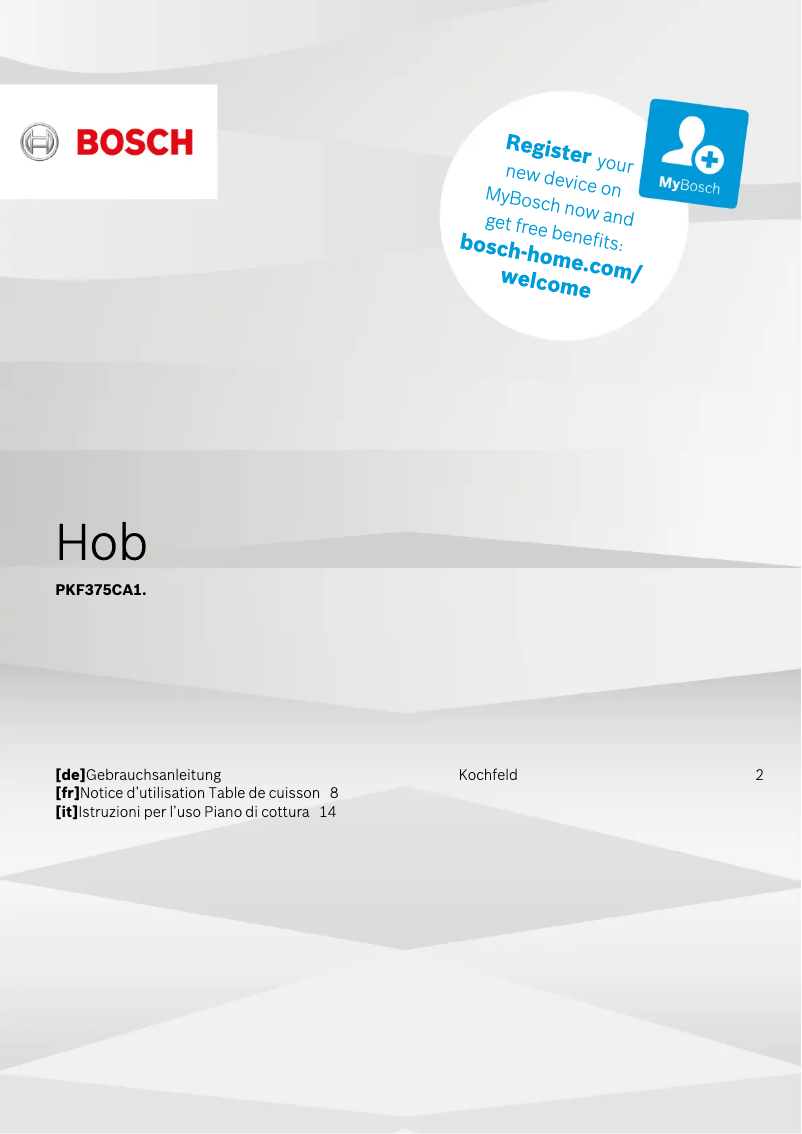 Página 1 del manual Manual de usuario Bosch PKF375CA1C