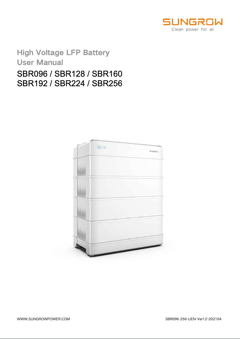 Página 1 del manual Manual de usuario Sungrow SMR032-V114