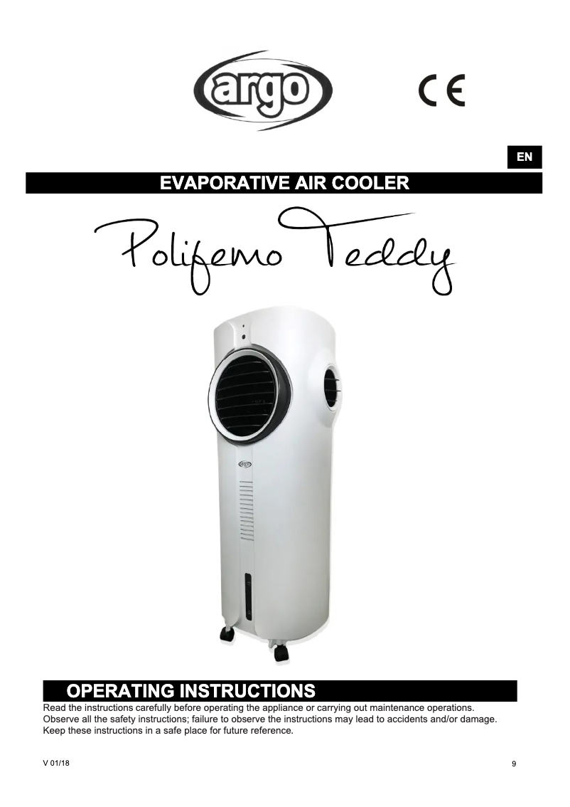 Image de la première page du manuel de l'appareil Polifemo Teddy