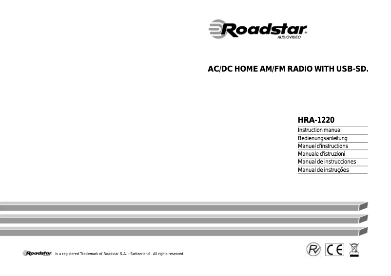 Página 1 del manual Manual de usuario Roadstar HRA-1220/N