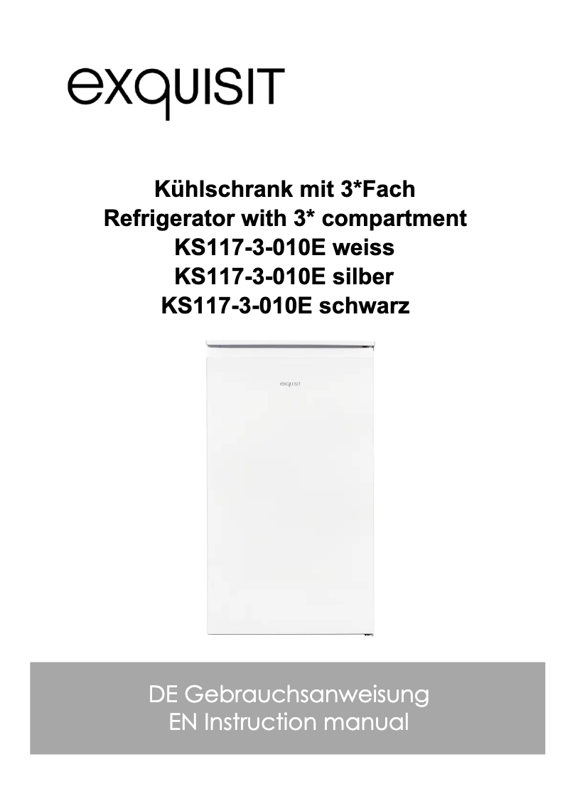 Page 1 de la notice Manuel utilisateur Exquisit KS117-3-040D